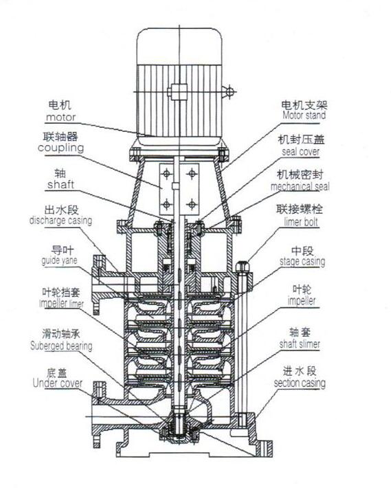 大东海泵业立式多级离心泵结构图