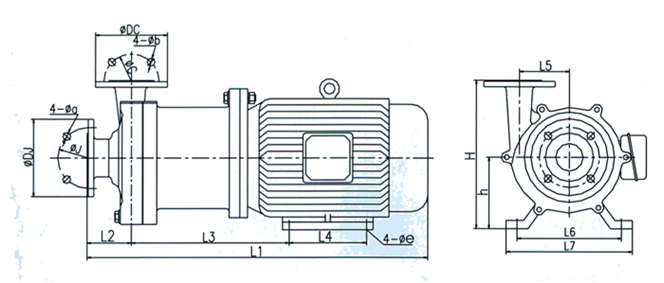 大东海泵业不锈钢磁力泵尺寸图