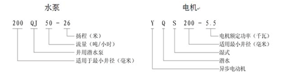 大东海深井潜水泵型号意义